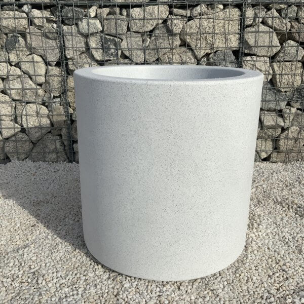 The Sicilian Cylinder Pot 60 Colour Granite White - IMG 8084 scaled