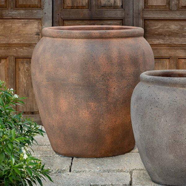 The Sa Pa 70 Old Stone Jar Plant Pot - 316346 2001 kampala jar 29 inch earthenware sandblasted