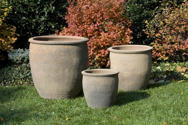 Egg Pot Sandblast Terracotta Medium - EGG POT SANDBLASTED