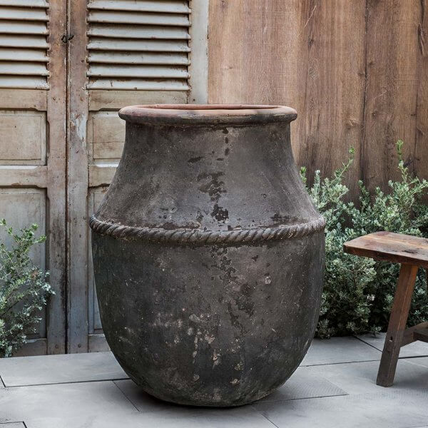 The Vung Tau Jar Wabi-Sabi Colour Noir Plant Pot - siracusa jar pacifica glazed vicolo noir