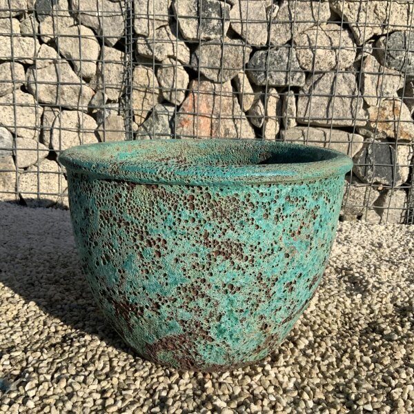 The Tam Coc Glazed Shades Of Ocean Green Plant Pots Set Of 3 - PL7