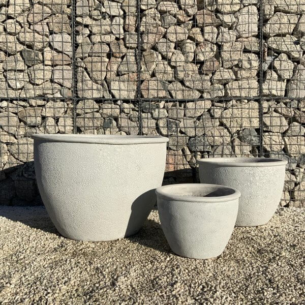 The Tam Coc Glazed Shades Of White Plant Pots Set Of 3 - 2 1