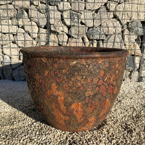 The Tam Coc Glazed Shades Of Golden Rust Plant Pots Set Of 3 - g 2