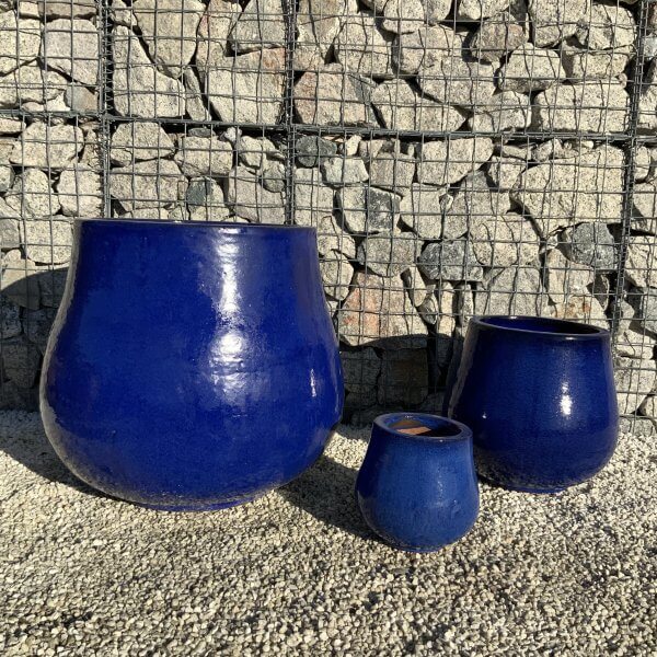 The Lang Co Glazed Royal Azure Blue Plant Pots - IMG 3205 scaled