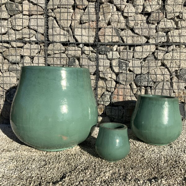 The Lang Co Glazed Bright Olive Green Plant Pots - IMG 3228 scaled