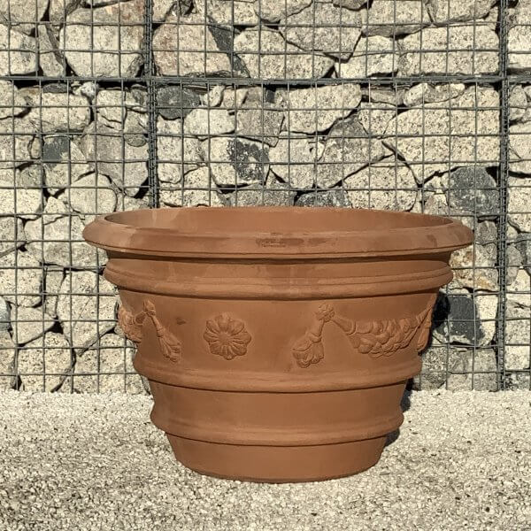 Terracotta Tuscan Pot Garland Rolled Rim Large 90 (Handmade) - IMG 3263 scaled